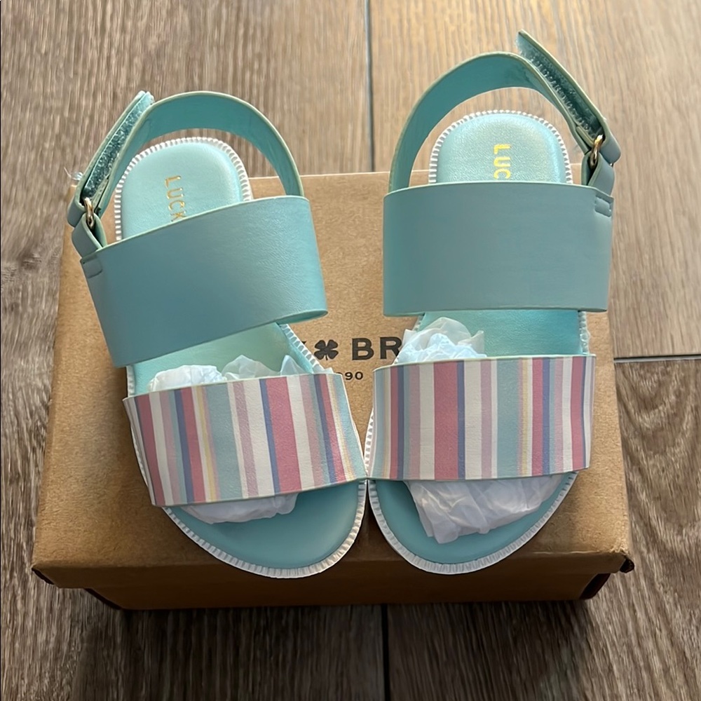Lucky Brand Blue and Striped Sandals Toddler - Picture 1 of 4